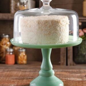 The Pioneer Woman Green Cake Stand with Glass Dome